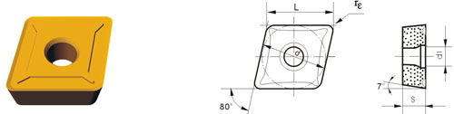 cemented carbide indexable inserts CCMT-ZF3