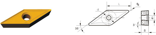 tungsten karbida Indexable Sisipan VAGT-ZF