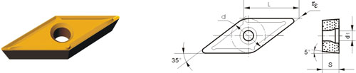 ทังสเตนคาร์ไบแทรกถอด V VBMT-ZF3