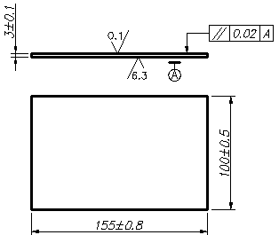 placa de carburo de tungsteno dibujo