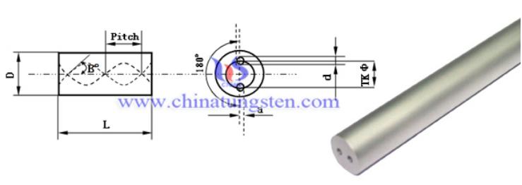 Agujero de doble hélice de carburo de tungsteno